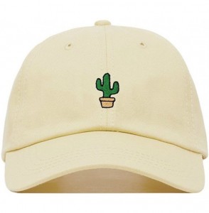 Baseball Caps Cactus Baseball Hat- Embroidered Dad Cap- Unstructured Soft Cotton- Adjustable Strap Back (Multiple Colors) - C...