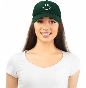 Baseball Caps Smile Baseball Cap Smiling Face Happy Dad Hat Men Women Teens - Dark Green - CE18SENY2TA