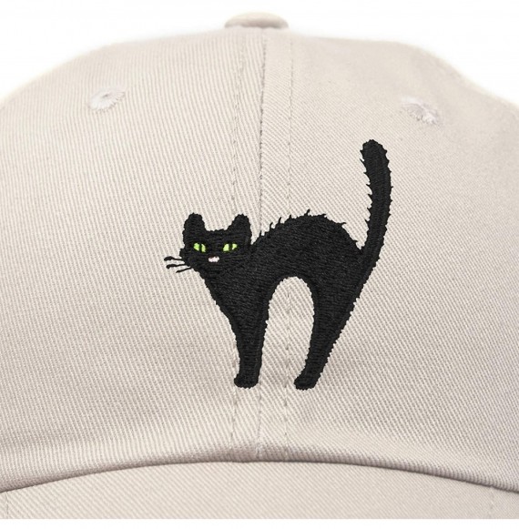 Baseball Caps Black Cat Hat Womens Halloween Baseball Cap - Beige - CM18Z4AL6RX