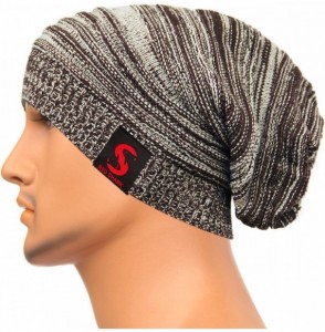 Skullies & Beanies Unisex Adult Winter Warm Slouch Beanie Long Baggy Skull Cap Stretchy Knit Hat Oversized - Coffee - CF128YY...