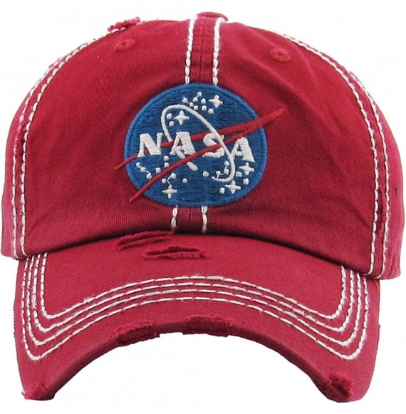 Baseball Caps Vintage NASA Insignia Dad Hat Collection Baseball Cap Polo Style Adjustable Worm - CA18QMMUKWK