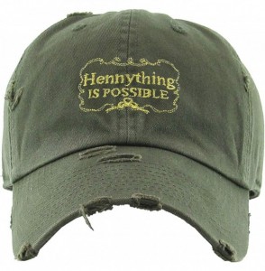 Baseball Caps Henny Leaf Fist Bottle Dad Hat Baseball Cap Polo Style Unconstructed - (3.4) Olive Hennything Vintage - CH18XRZ...