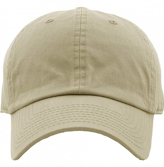 Baseball Caps Dad Hat Adjustable Plain Cotton Cap Polo Style Low Profile Baseball Caps Unstructured - Khaki - C212FOW5NMF