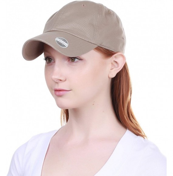 Baseball Caps Dad Hat Adjustable Plain Cotton Cap Polo Style Low Profile Baseball Caps Unstructured - Khaki - C212FOW5NMF