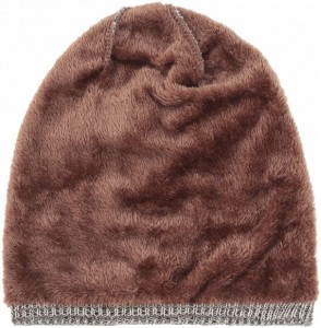 Skullies & Beanies Beanie Hat for Men and Women Winter Warm Hats Knit Slouchy Thick Skull Cap - 1 Brown - C6187GU6K2Y