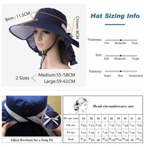 Sun Hats Womens Packable SPF 50 Ponytail Sun Hat Summer Mask Hiking Gardening Beach Fishing 57-59cm - 99001navy - CT18SR7HCH4