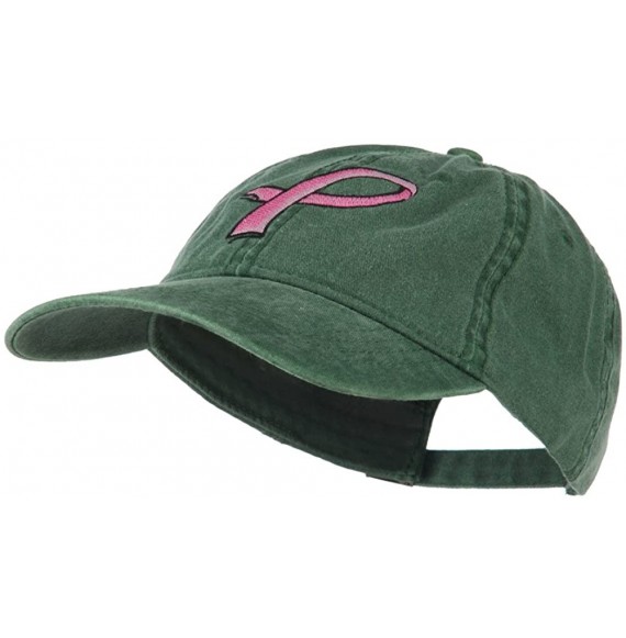 Baseball Caps Hot Pink Breast Cancer Logo Embroidered Washed Cap - Dark Green - CN11LBM8GVN