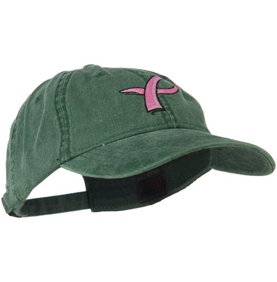 Baseball Caps Hot Pink Breast Cancer Logo Embroidered Washed Cap - Dark Green - CN11LBM8GVN