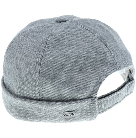 Skullies & Beanies 2X Mechanic Biker Men Docker Hats Skullcap Board Beanie Hook & Loop Cap - Neutral &Dark Grey - CL180XLQLSA