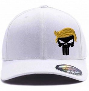 Baseball Caps Custom Embroidered President 2020"Keep Your HAT Great. Punisher Trump 6277 Flexfit Hat. - White - CE18O7SEAST