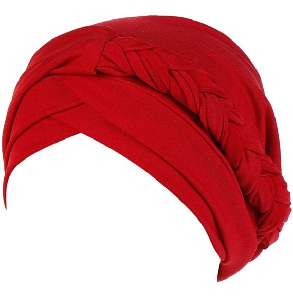 Skullies & Beanies Elastic Muslim Ruffle Cancer Viviplus - Red - C818YC6E86H