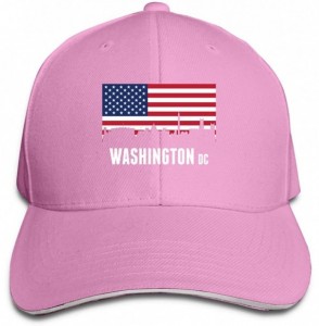 Baseball Caps American Flag Washington DC Baseball Cap Unisex Sports Adjustable Dad Ball Hat - Pink - CQ196SXUZHK