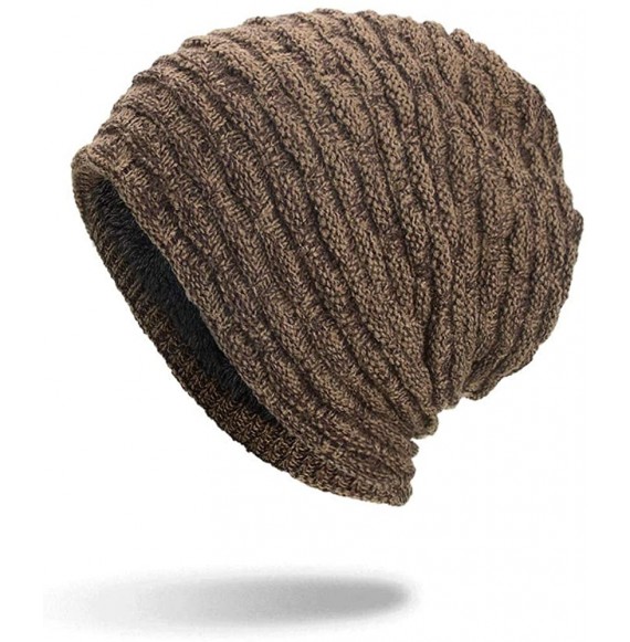 Skullies & Beanies Warm Oversized Chunky Soft Oversized Cable Knit Slouchy Beanie Winter Warm Knit Hat Skull Cap - Khaki 3 - ...