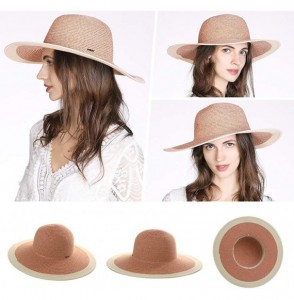 Sun Hats Floppy Straw Sun Hat UPF 50 Wide Brim Beach Summer Hats Packable - 00768red - C8196OKZM3N