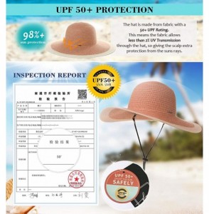 Sun Hats Floppy Straw Sun Hat UPF 50 Wide Brim Beach Summer Hats Packable - 00768red - C8196OKZM3N