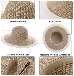 Sun Hats Floppy Straw Sun Hat UPF 50 Wide Brim Beach Summer Hats Packable - 00768red - C8196OKZM3N