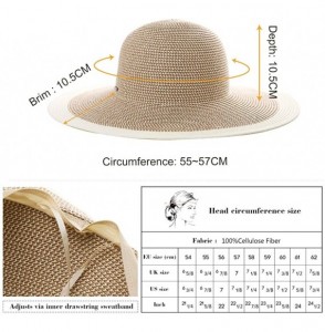 Sun Hats Floppy Straw Sun Hat UPF 50 Wide Brim Beach Summer Hats Packable - 00768red - C8196OKZM3N