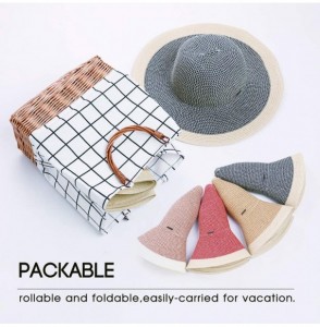 Sun Hats Floppy Straw Sun Hat UPF 50 Wide Brim Beach Summer Hats Packable - 00768red - C8196OKZM3N