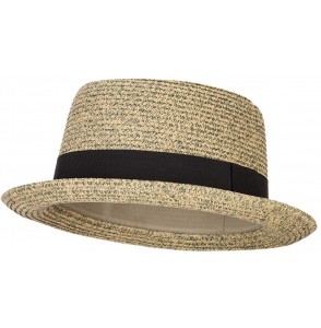 Fedoras Ladies Pork Pie Fedora Hat with Wide Band - Olive Tan - C318QW4OZKW