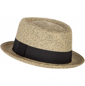 Fedoras Ladies Pork Pie Fedora Hat with Wide Band - Olive Tan - C318QW4OZKW