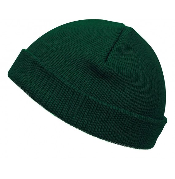 Skullies & Beanies Short Cuffless Beanies - Forest Green - C7112PDLX2V