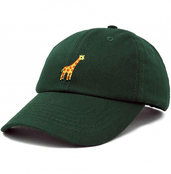 Baseball Caps Giraffe Baseball Cap Soft Cotton Dad Hat Custom Embroidered - Dark Green - CP18RG4SADM