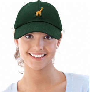 Baseball Caps Giraffe Baseball Cap Soft Cotton Dad Hat Custom Embroidered - Dark Green - CP18RG4SADM