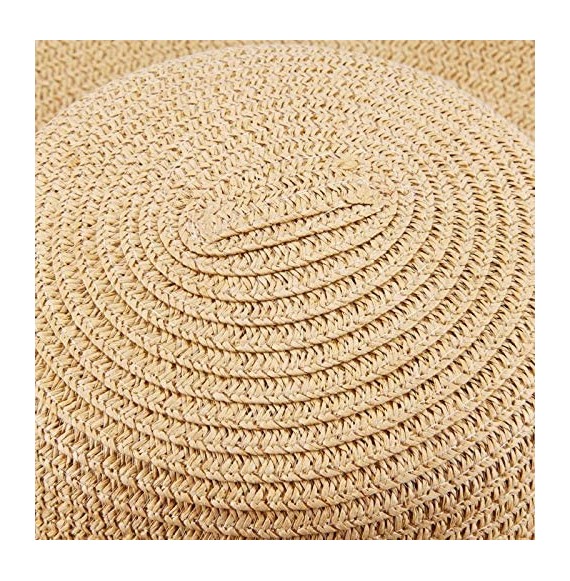 Sun Hats Women' s Summer Pure Sunshade Straw Cap Floppy Big Bow Knot Beach Sun Hat 002 - Beige - CY18SUHMX9K