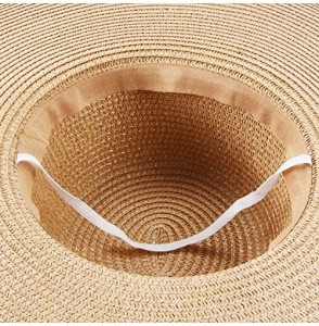 Sun Hats Women' s Summer Pure Sunshade Straw Cap Floppy Big Bow Knot Beach Sun Hat 002 - Beige - CY18SUHMX9K