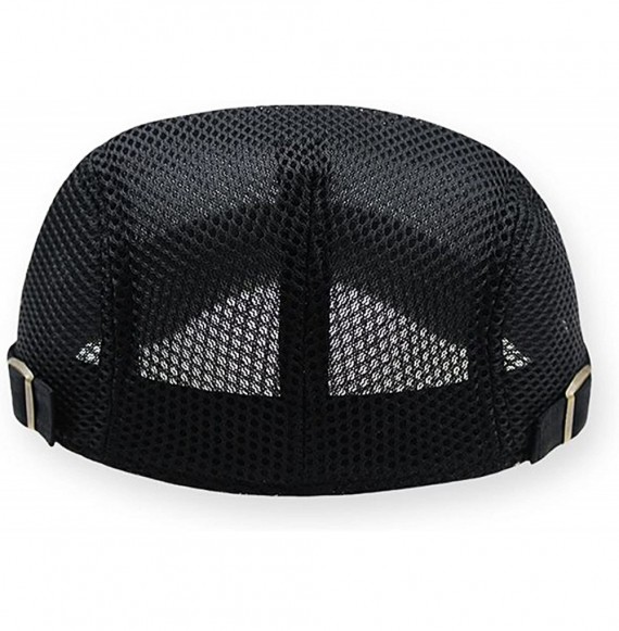 Newsboy Caps Men Breathable mesh Summer hat Newsboy Beret Ivy Cap Cabbie Flat Cap - C-black/White - C7183O3T4NN