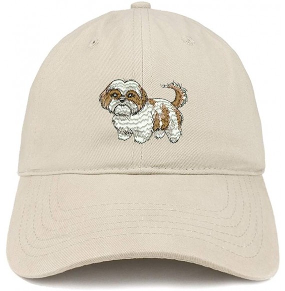 Baseball Caps Shih Tzu Embroidered Unstructured Cotton Dad Hat - Stone - CC18RAUYO66