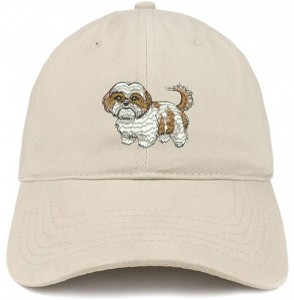 Baseball Caps Shih Tzu Embroidered Unstructured Cotton Dad Hat - Stone - CC18RAUYO66