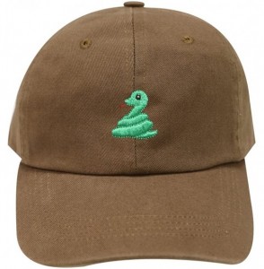 Baseball Caps Cute Snake Emoji Cotton Baseball Caps - Brown - CZ1862NQU59