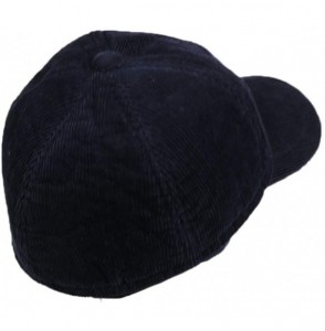 Baseball Caps MegaCap Men's Corduroy Winter Baseball Cap w/Earflaps Medium Navy Blue - CE11RLZ8JIJ