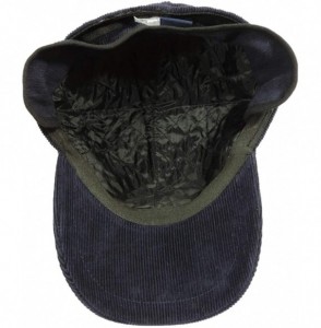 Baseball Caps MegaCap Men's Corduroy Winter Baseball Cap w/Earflaps Medium Navy Blue - CE11RLZ8JIJ