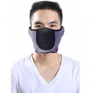 Balaclavas Half Ski Mask Windproof Face Cover Winter Warm Ear Warmer Cold Weather Men Women - Purple - C118AD0EL59