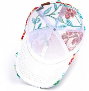 Baseball Caps Hatsandscarf Exclusives Flower Pattern Mesh Trucker Baseball Cap(BA-1006-733) - Abstract-orange. - CA18QA9SQ2G