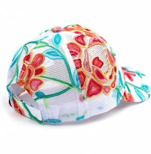 Baseball Caps Hatsandscarf Exclusives Flower Pattern Mesh Trucker Baseball Cap(BA-1006-733) - Abstract-orange. - CA18QA9SQ2G