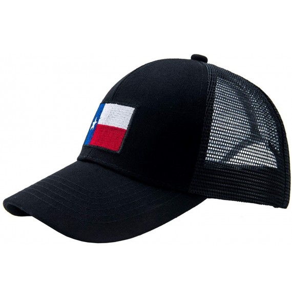 Baseball Caps Texas Hats Texas Lag Patch Baseball Cap - Black Trucker Mesh Snapback Hats - CP193WHLAGU