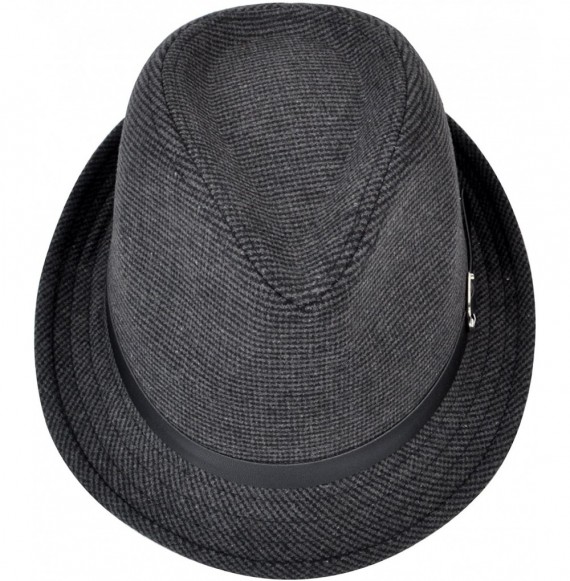 Fedoras Men's All Season Fashion Wear Fedora Hat - Black - CU12BP15RUR