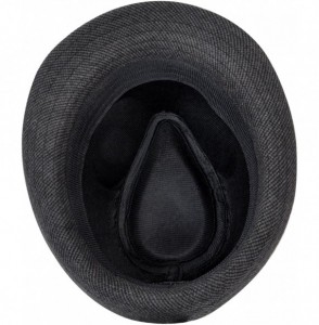 Fedoras Men's All Season Fashion Wear Fedora Hat - Black - CU12BP15RUR