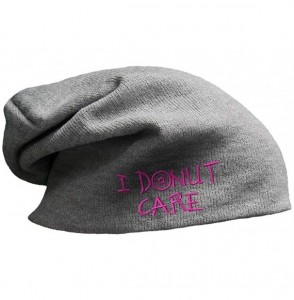 Skullies & Beanies Slouchy Beanie for Men & Women I Donut Care Funny B Embroidery Skull Cap Hats - Light Grey - CU18A9GKSL5