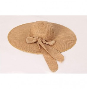 Sun Hats Beach Sun Hat for Women Bow-knot UV UPF 50+Travel Foldable Wide Brim Straw Hat - Khaki - C018QK45ZWK