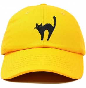 Baseball Caps Black Cat Hat Womens Halloween Baseball Cap - Gold - CH18Z4A4XUD