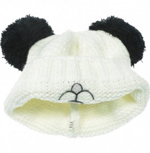 Skullies & Beanies Women Panda Knitted Hat Animal Beanie White NO Lined Winter - 01 White - C9187EXROGS