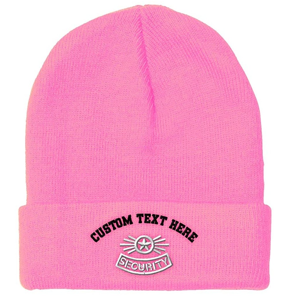 Skullies & Beanies Custom Beanie for Men & Women Security White Logo Embroidery Skull Cap Hat - Soft Pink - CY18ZS24LTO