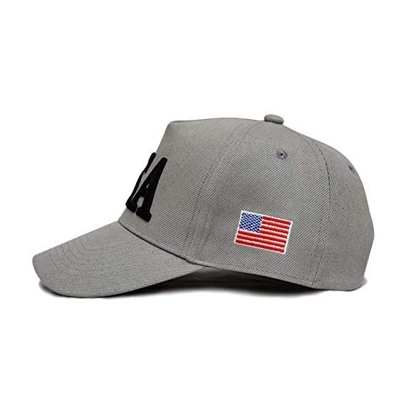 Baseball Caps Make America Great Again Donald Trump Slogan with USA Flag Cap Adjustable Baseball Hat - Grey Usa 45 - C218OQACCDN