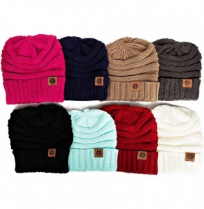 Skullies & Beanies Beanies Knit Hats for Women - Classic Knitted Winter Beanie Birthday Gift for Women - Mint - CZ18NMY9AGL