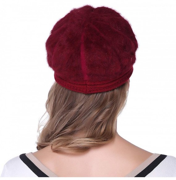 Skullies & Beanies Winter Crochet Newsboy Beanie - Red - CG186C7T258