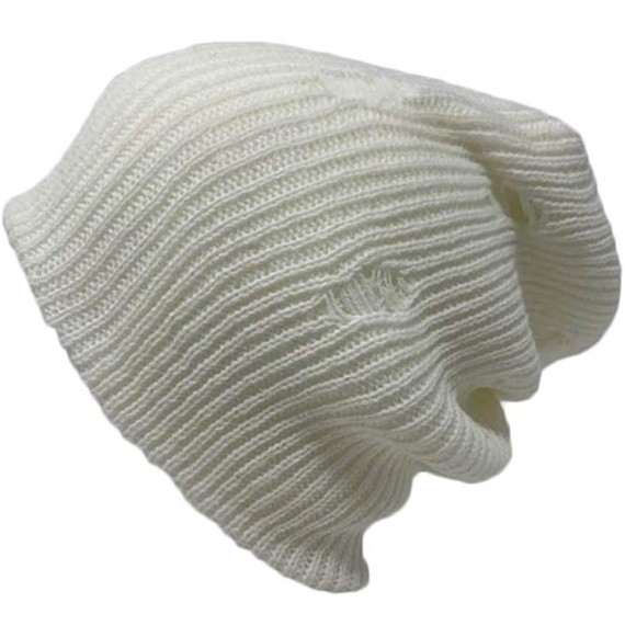 Skullies & Beanies Trendy Warm Soft Stretch Long Beanie - Ht18015white - C818Q0X6YX2